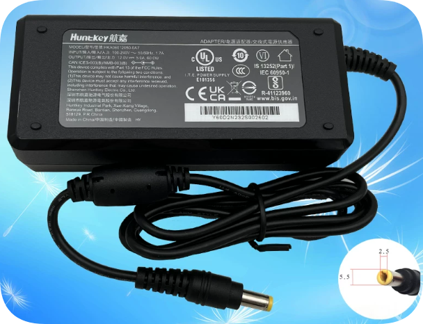 *Brand NEW*Industrial Grade 12V 5A 60W Power Adapter Huntkey HKA06012050-7F 0A7(7C) for Monitor All-in-One PC